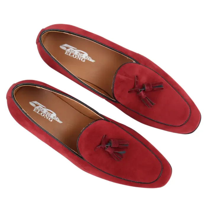 Mens Suede Loafers Smart Casual Tassel Moccasins Slip On Dress Shoes - Image 19