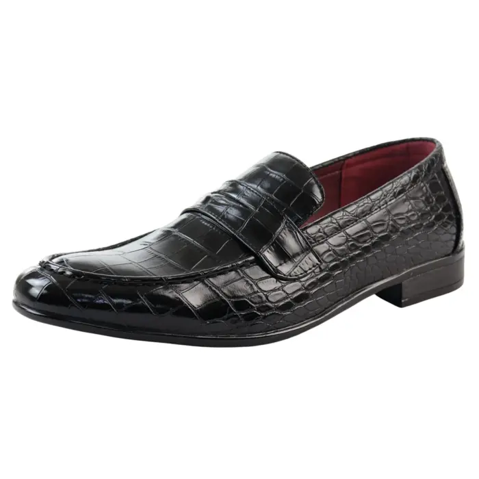 Men's Moccasin Loafers Leather Lined Slip On Formal Dress Shoes - Image 1
