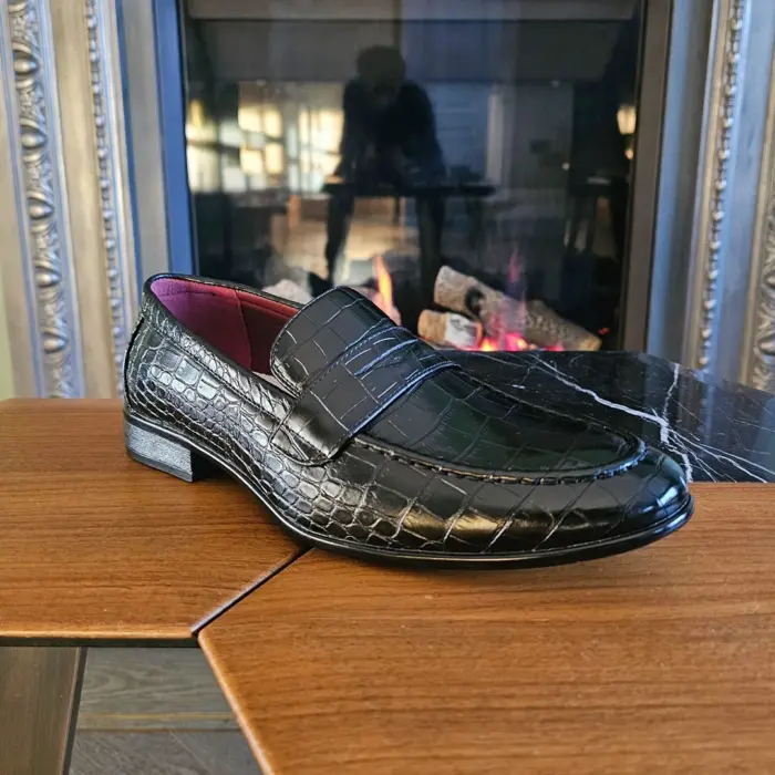 Men's Moccasin Loafers Leather Lined Slip On Formal Dress Shoes - Image 7