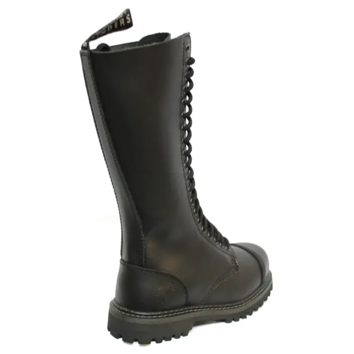 Unisex Real Leather Military Boots Black Ginders King Punk Rock Safety Steel Toe - Image 5