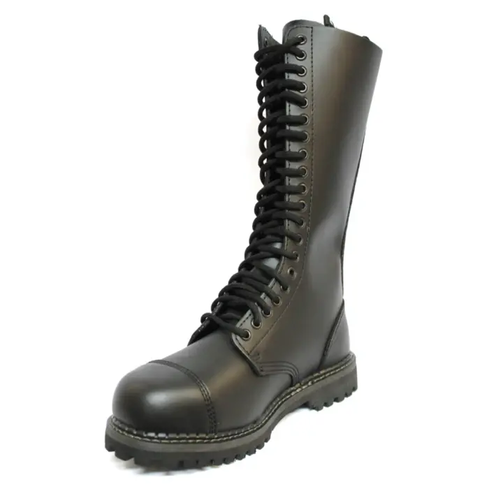 Unisex Real Leather Military Boots Black Ginders King Punk Rock Safety Steel Toe - Image 3