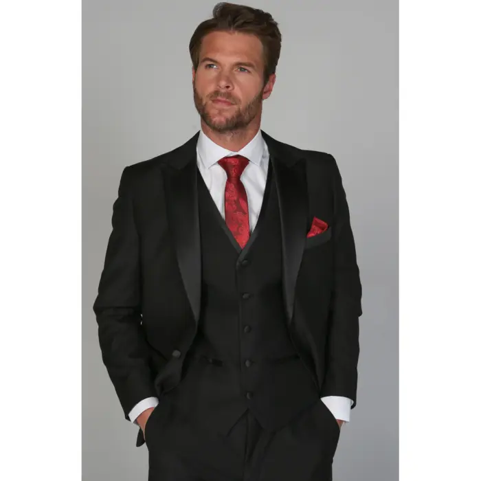 Regent - Men's Black Blazer Wedding Prom - Image 1