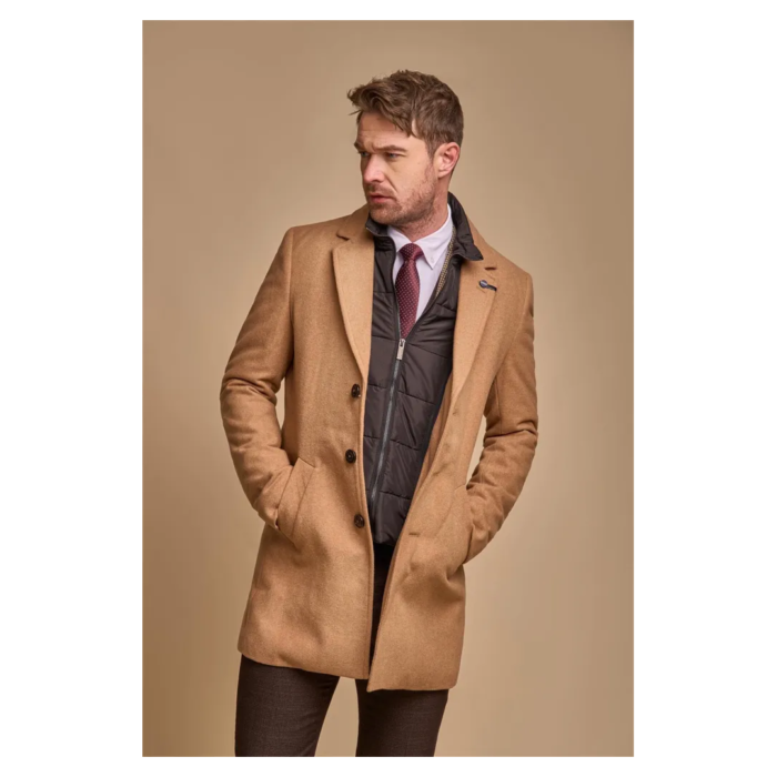 Men's Camel Overcoat Wool Blend Classic Trench Coat Winter Jacket - Image 1