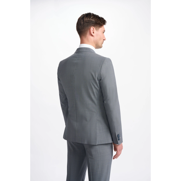 Men's Blazer Grey Double Breasted Tailored Fit Formal Suit Jacket - Image 2