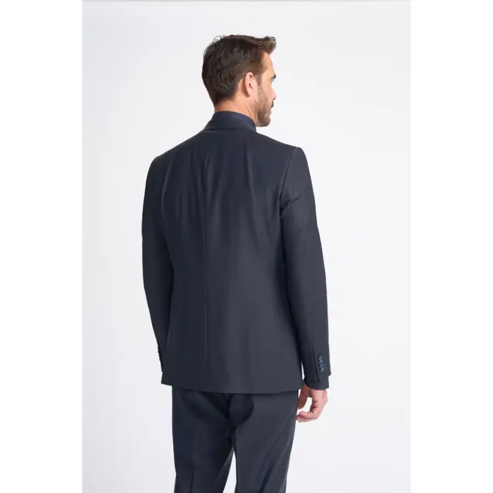 Men's Blazer Dark Navy Tailored Fit Formal Suit Jacket - Image 2