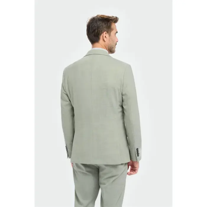 Men's Blazer Sage Green Tailored Fit Formal Suit Jacket - Image 2