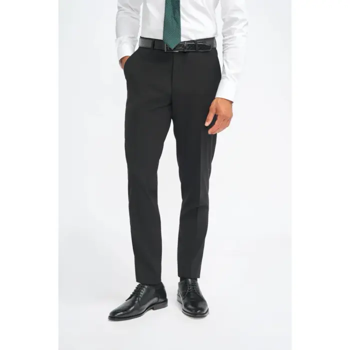 Men's Trousers Black Classic Formal Suit Pants - Image 1