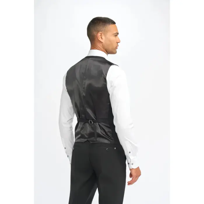 Men's Waistcoat Black Tailored Fit Formal Vests - Image 2