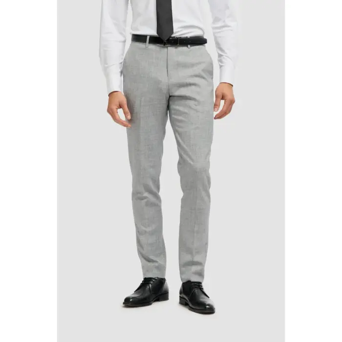 Men's Trousers Grey Classic Formal Suit Pant - Image 1