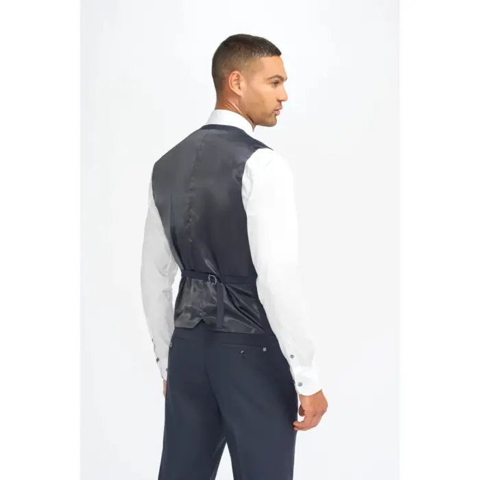 Men's Waistcoat Navy Tailored Fit Formal Vests - Image 2