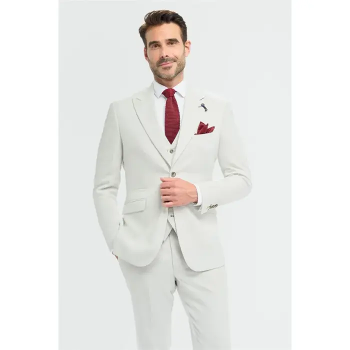 Men's Blazer Grey Sport Coat Tailored Fit Summer Suit Jacket - Image 1