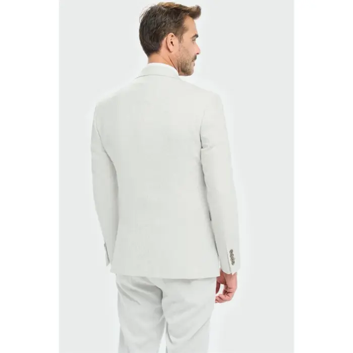 Men's Blazer Grey Sport Coat Tailored Fit Summer Suit Jacket - Image 2