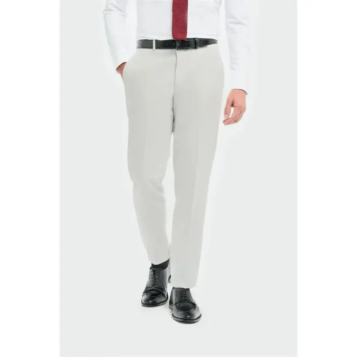 Men's Trousers Grey Tapered Summer Pants - Image 1