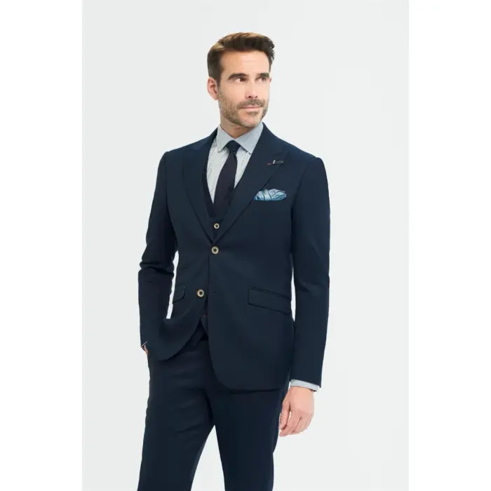 Men's Blazer Navy Sport Coat Tailored Fit Summer Suit Jacket - Image 1