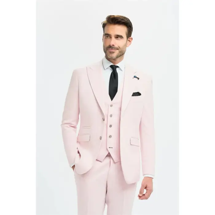 Men's Blazer Pink Sport Coat Tailored Fit Summer Suit Jacket - Image 1