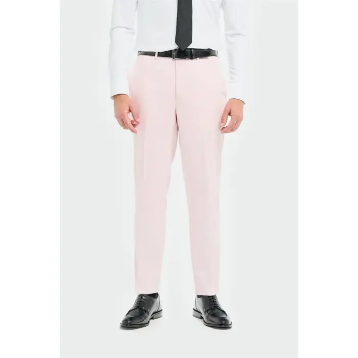 Men's Trousers Pink Tapered Summer Pants - Image 1