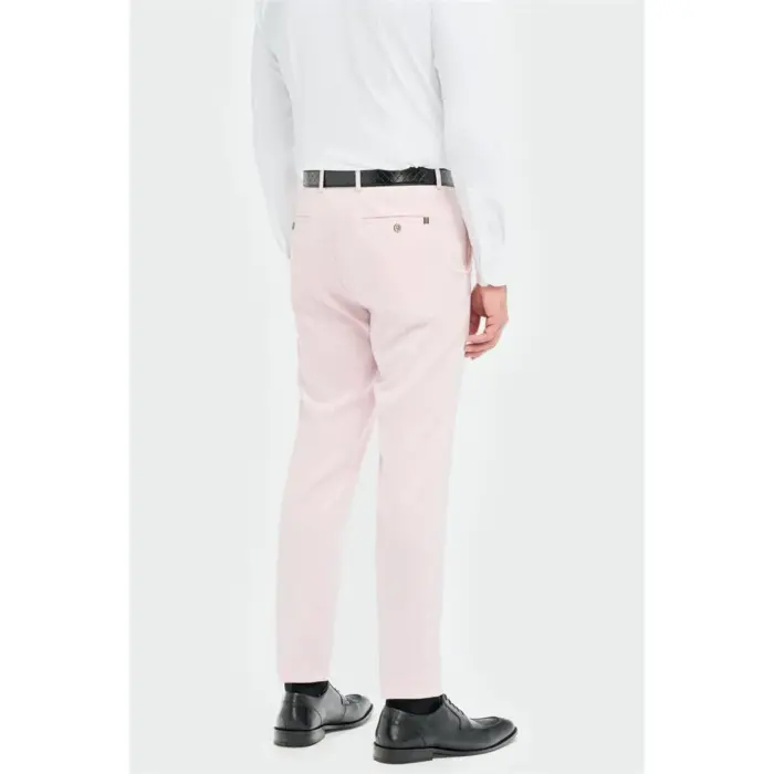 Men's Trousers Pink Tapered Summer Pants - Image 2