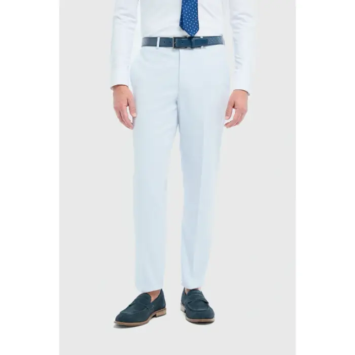 Men's Trousers Sky Blue Tapered Summer Pants - Image 1