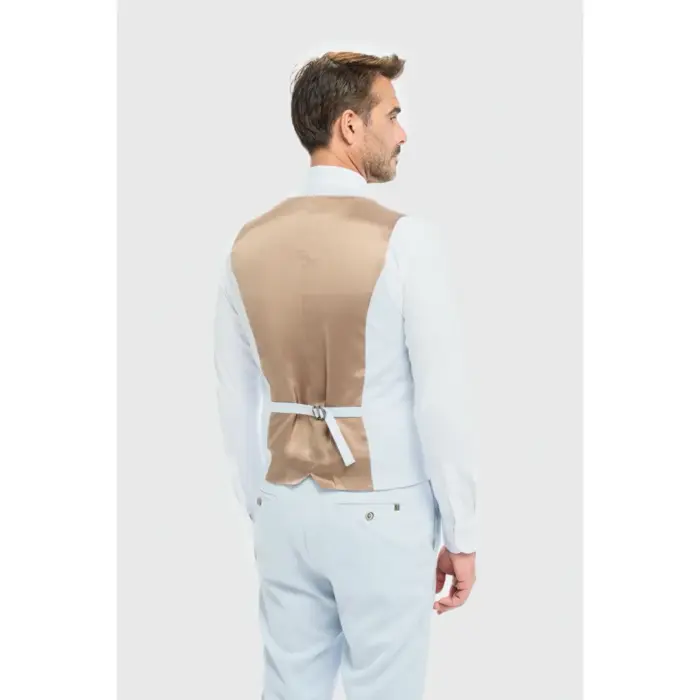 Men's Waistcoat Sky Blue Tailored Fit Summer Vest - Image 2
