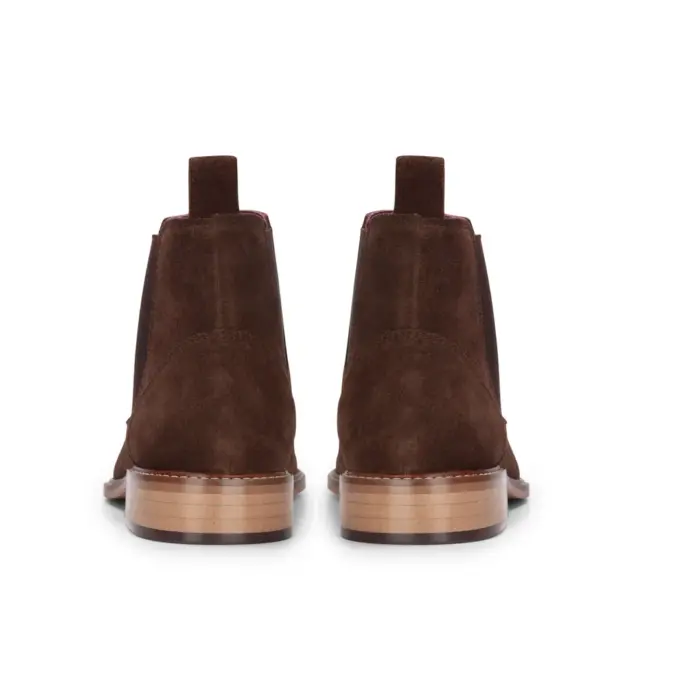 Men's Brown Suede Leather Slip On Chelsea Ankle Boots - Image 5