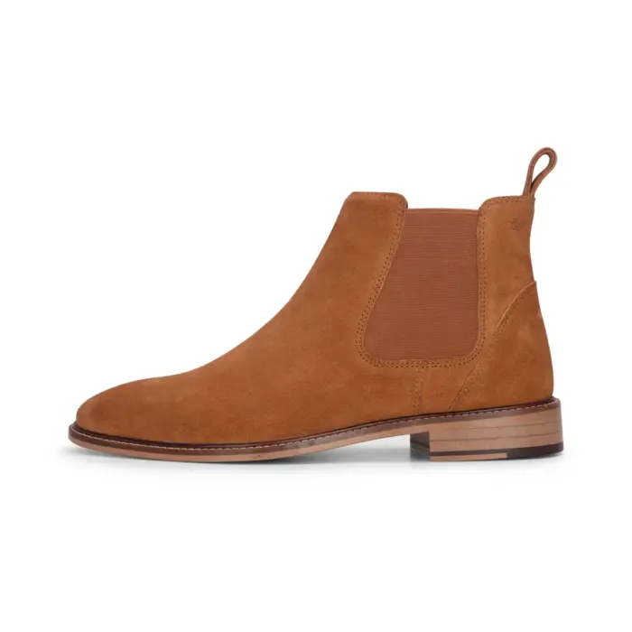 Men's Camel Suede Leather Slip On Chelsea Ankle Boots - Image 1