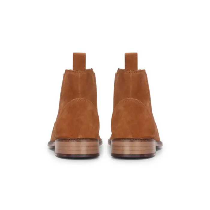 Men's Camel Suede Leather Slip On Chelsea Ankle Boots - Image 5
