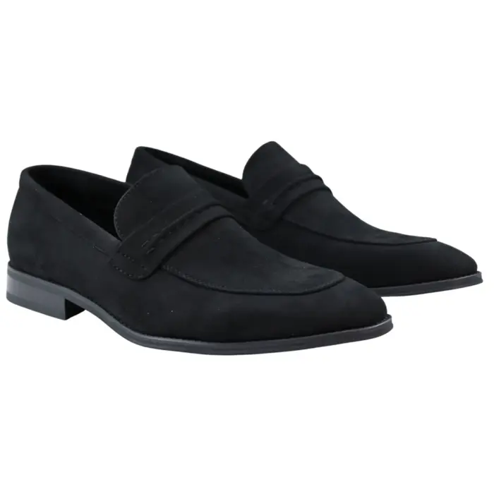 Men's Moccasin Loafers Shoes Leather Lined Slip On Suede Smart Formal Shoe Black Brown - Image 2