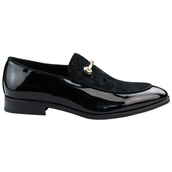 Men's Moccasin Loafers Shoes Leather Lined Slip On Velvet Smart Formal Shoe Black Blue Red - Image 1