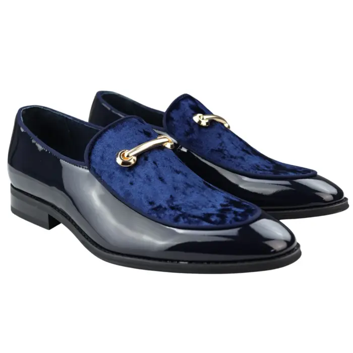 Men's Moccasin Loafers Shoes Leather Lined Slip On Velvet Smart Formal Shoe Black Blue Red - Image 12