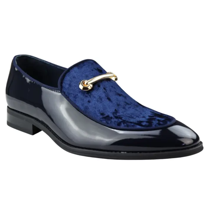 Men's Moccasin Loafers Shoes Leather Lined Slip On Velvet Smart Formal Shoe Black Blue Red - Image 11