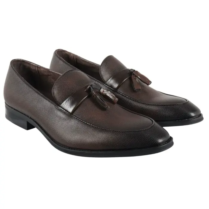 Men's Loafers Shoes Leather Lined Slip On Tassel Formal Shoe - Image 7