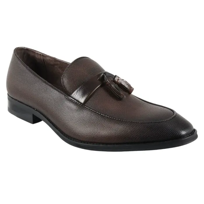 Men's Loafers Shoes Leather Lined Slip On Tassel Formal Shoe - Image 6