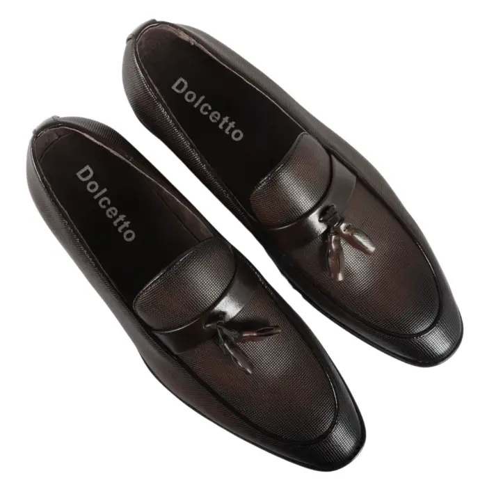 Men's Loafers Shoes Leather Lined Slip On Tassel Formal Shoe - Image 5