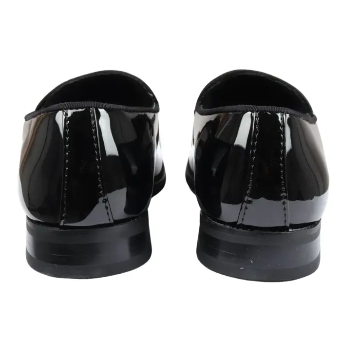 Men's Loafers Slip On Leather Lined Tassel Velvet Detailed Patent Formal Shoe - Image 5