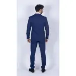 Mens Blue Brown Check 3 Piece Suit Tailored Fit Wedding Prom Races Prince Of Wales - Image 8