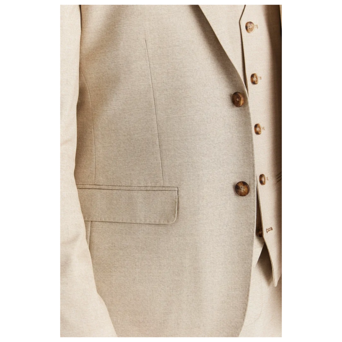 Belmont - Men's Beige Tailored Fit Blazer - Image 2