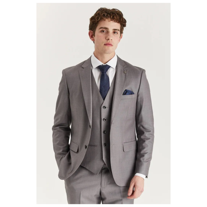 Edward - Men's Grey Tailored Fit Blazer - Image 1