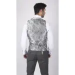 Mens Grey Check 3 Piece Suit Vintage Retro Smart Wedding Classic Tailored Fit Light - Image 6