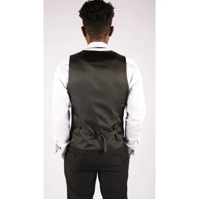 Mens 3 Piece Black Classic Satin Tuxedo Dinner Suit Tailored Fit Wedding Prom - Image 7