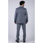 Mens Blue 3 Piece Suit Vintage Navy Tan Check Tailored Fit Classic Gatsby 1920s - Image 9