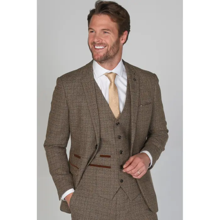 Ralph - Men's Classic Tweed Brown Blazer - Image 1