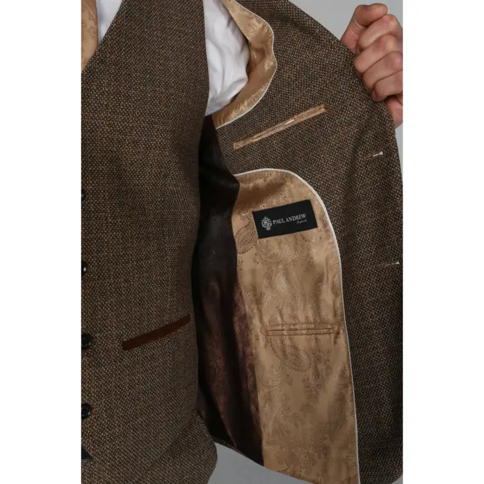 Ralph - Men's Classic Tweed Brown Blazer - Image 2