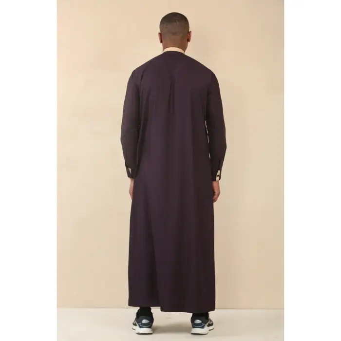 Men's Thobe Jubba Nehru Round Collar Islamic Clothing Muslim Kaftan Embroidery Eid Robe Saudi - Image 29