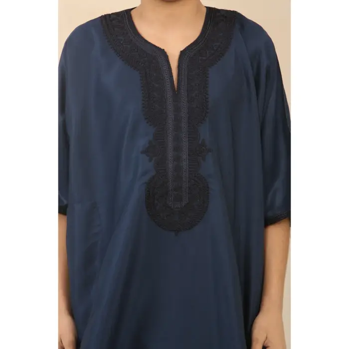 Boys Moroccan Thobe Gandoura Short Sleeve Jubba Islamic Clothing Kaftan Eid Robe Arab Embroidery - Image 7