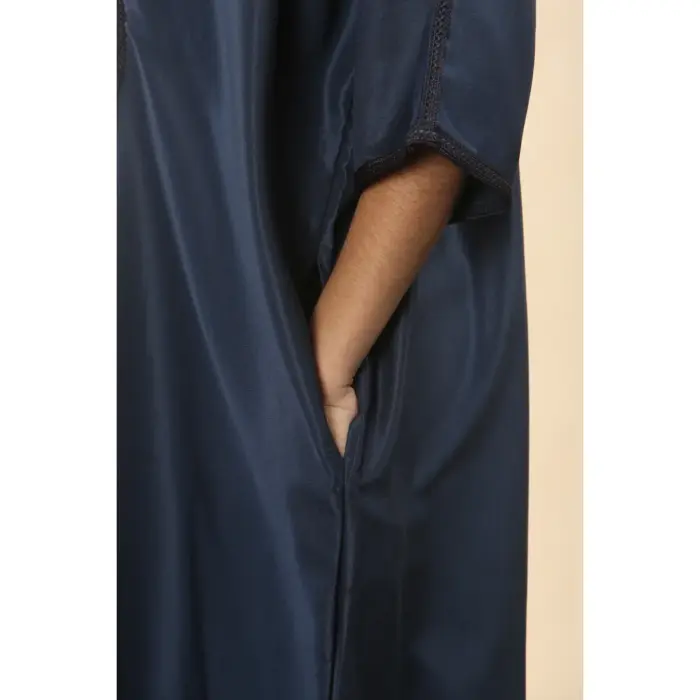 Boys Moroccan Thobe Gandoura Short Sleeve Jubba Islamic Clothing Kaftan Eid Robe Arab Embroidery - Image 5