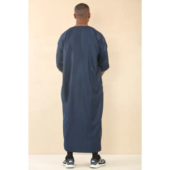 Men's Moroccan Thobe Gandoura Short Sleeve Jubba Islamic Clothing Kaftan Eid Robe Arab Embroidery - Image 16