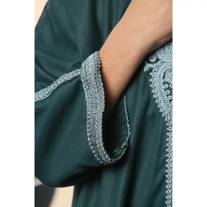 Boys Moroccan Thobe Short Sleeve Gandoura Embroidery Kaftan - Image 11