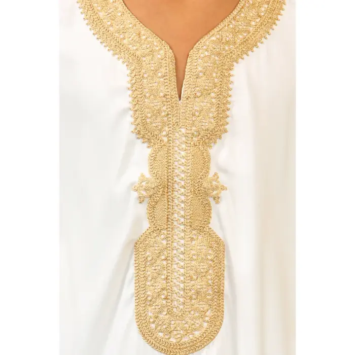 Boys Moroccan Thobe Short Sleeve Gandoura Embroidery Kaftan Jubba - Image 11