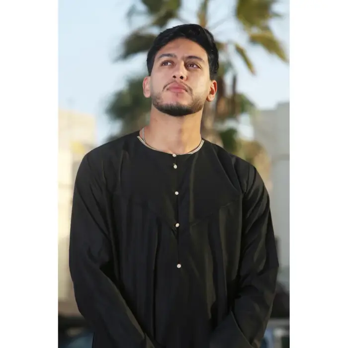 Men's Thobe Emirati Omani Jubba Islamic Clothing Muslim Kaftan Eid Robe Arab Gold Embroidery - Image 7