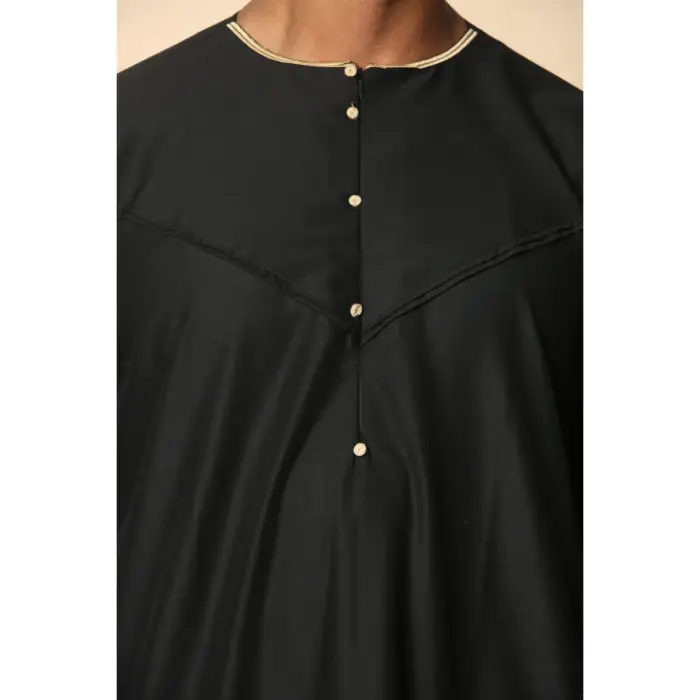 Men's Thobe Emirati Omani Jubba Islamic Clothing Muslim Kaftan Eid Robe Arab Gold Embroidery - Image 6